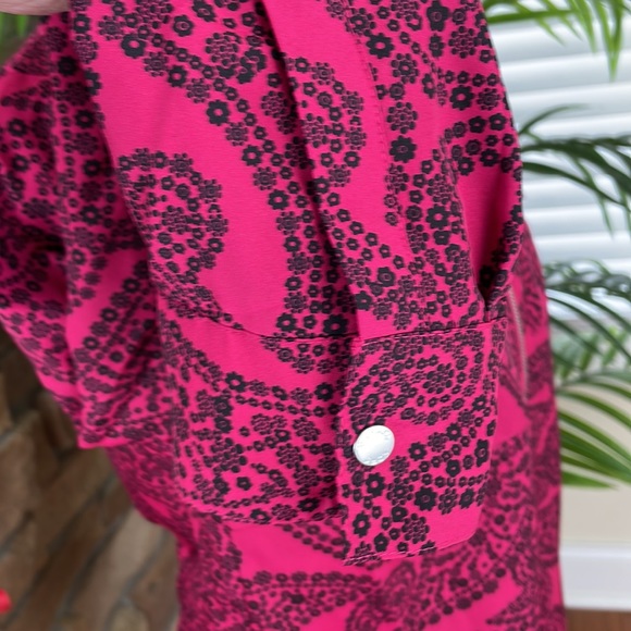 MICHAEL KORS ~ Floral Paisley-Print Zip-Up Top ~ Azalea ~ NWT! - Picture 10 of 13